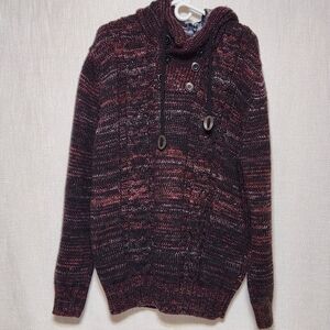 Leif Nelson Pullover Sweater Men's 4XL Bordeaux Knit Hooded